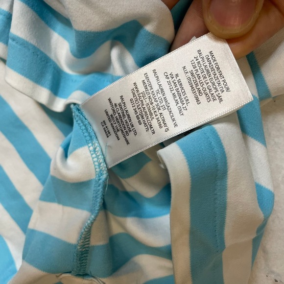 Polo Ralph Lauren Classic Fit Striped Blue White Short Sleeve Polo Shirt XL - Picture 11 of 11